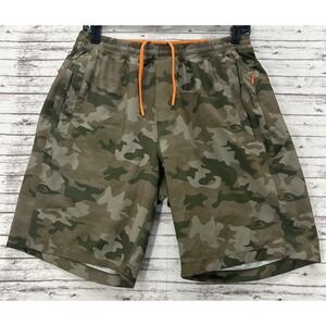 Birddogs Men's Camo Athletic Shorts with Orange Drawstring